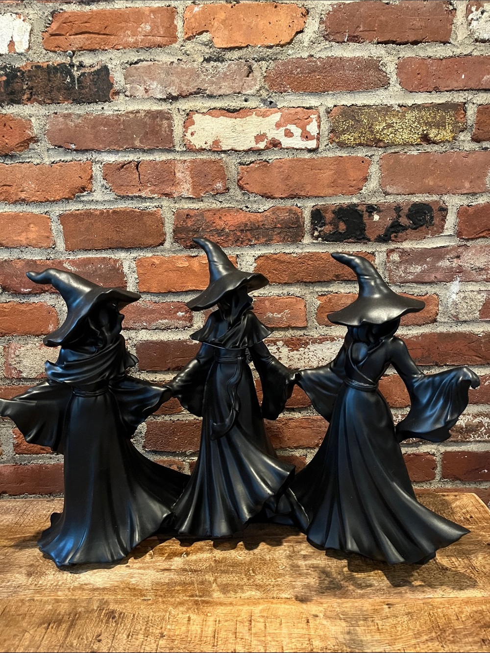 Black Witch Figurine Trio - the large one Resin Home Accent